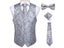 Mens Classic Silver Paisley Silk Waistcoat Vest Suit Vest Set Carousel 2