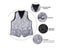 Mens Classic Silver Paisley Silk Waistcoat Vest Suit Vest Set Carousel 5