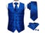Men's Silk Vest In Royal Blue Navy Paisley Formal Waistcoat Carousel 1