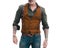 Men's Herringbone V Neck Slim Fit Brown Tweed Waistcoat Vest Wedding Gilet Carousel 6