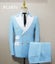Light Blue Smoking Jacket Pants With Gold Buttons For Men's Party Tuxedo Suit Carousel 1