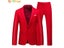Red 2 Piece Men's Wedding Party Suit - Coat Pants - Big Size Terno - Carousel 2
