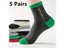 5pairs Men's Quarter Length Athletic Socks For Sports In Fall/Winter Carousel 1