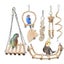1 Set Bird Chewing Toy Parrot Chewing Toy Wood Parrot Toy For Bird Cage Carousel 1