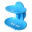 Double Soap Dish Strong Suction Soap Holder Cup Tray For Shower Bathroom blue Carousel 1