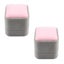2 Pcs Jewelry Boxes Delicate Pink And Grey Jewelry Packaging Case Ring Organize Carousel 1