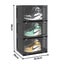 SOGA 3 Tier Black Portable Shoe Organiser Sneaker Footwear Folding Plastic Bi... Carousel 4