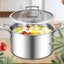 SOGA 2X 26cm Stainless Steel Soup Pot Stock Cooking Stockpot Heavy Duty Thick... Carousel 8
