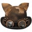 Women Cat Ears Steampunk Hat One Size Bronze Color Carousel 1