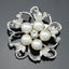 Brooch Pins Faux Pearl Brooches Round Shape Flower Pin Scarf Brooch-white Carousel 1