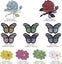 16 Pieces Flower Embroidery Iron-on Patch Butterfly Embroidery Sticker Iron O Carousel 3