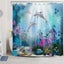 Underwater Shower Curtain With Hooks180x200cm Dolphins Fish Coral Patterned B Carousel 3