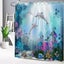 Underwater Shower Curtain With Hooks180x200cm Dolphins Fish Coral Patterned B Carousel 4