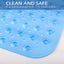 Blue Extra Long Bath Mat With Strong Suction Cups Non-slip Bath Mat Pvc Materi Carousel 4