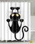 Diy Shower Curtain Funny Cat Pattern With Hooks black Cat 180x180 Carousel 1