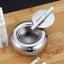 Modern Stainless Steel Tabletop Ashtray With Lid Cigarette Ashtray For Indoor Carousel 3