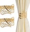 Curtain Tiebacks 2 Pieces Metal Curtain Rope Buckles Hollow Leaf Decorative C Carousel 1