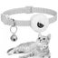 White Grey airtag Cat Collar Reflective Cat Collar With Safety Buckle Waterproof Carousel 1