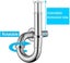 Universal Sink Trap 1-1/4x32mm Tube Trap Odor Proof Stainless Steel Chrome Carousel 4
