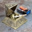 Vintage Egyptian Style Metal Pyramid Ashtray silver With Weatherproof Lid F Carousel 2
