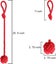 Set Of 2 red Curtain Tiebacks With Large Hand Woven Cotton Woven Ball Outdoo Carousel 4