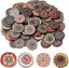 100pcs 25mm Buttons 1 Inch Wooden Buttons Assorted Vintage Wooden Flower But Carousel 3