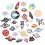 Set Of 30 Planetary Embroidery Iron-on Patches Carousel 1