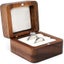 Square Wooden Ring Box For 2 Rings Jewelry Box Storage Handmade Engagement Wed Carousel 1