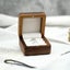 Square Wooden Ring Box For 2 Rings Jewelry Box Storage Handmade Engagement Wed Carousel 4