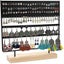 Jewelry Organizer 144 Holes black With Wooden Base Hanging Earring Holder Carousel 2