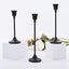 Set Of 6 Black Brass Taper Candle Holders Vintage Modern Candle Holders Ho Carousel 4