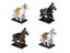 White And Black War Horse Creative Jigsaw Model Hobbit Toy The Rings Saddle Carousel 3