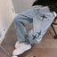 Prints Jeans Men 2023 New Streetwear Baggy Wide Leg Jeans Korean Carousel 2
