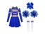 Kids Girls Cheerleader Costume Halloween Cheerleading Dress With Pom Poms Bow Carousel 1