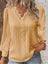 Women Lace Stitching Shirt Solid V-neck Simple Black Chiffon Carousel 6