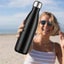 black 1l Stainless Steel Water Bottle Double Wall Vacuum Insulated Metal Wa Carousel 2