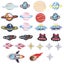 Set Of 25 Planetary Embroidery Iron-on Patches Carousel 1