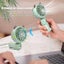 Cat Ears Foldable Handheld Fan green Mini Usb Fan Rechargeable Battery Port Carousel 3