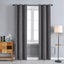 Set Of 2 Anthracite Gray Thermal Curtains With Curved Pattern 140x240 Cm Carousel 1