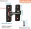 180 Lighted Sliding Interior Door Latch Lock Toggle Door Hook Latch Anti-the Carousel 2