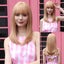 FERRE Black Pink Ombre Synthetic Cosplay Long Straight Layered Wigs with Bang... Carousel 6