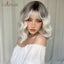 EASIHAIR Ombre Blonde Short Wavy Cosplay Lolita with Bangs Light Platinum Bob... Carousel 3
