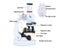 1200X Biological Microscope Kit Lab With LED Microscopio Home School Science Carousel 6