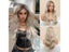 CharmSource Synthetic Front Lace Wig Long Wavy Wigs Ombre Grey To Blonde Daily Carousel 1