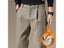 Autumn Winter Suit Pants Men Thick Business Elastic Waist Classic Grey Brown Carousel 4