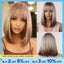 Brown Blonde Ombre Short Bob Wigs for Women Cosplay Synthetic with Bangs Dark... Carousel 2