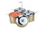 Stainless Steel Condiment Setsugar-bowl Cruet Set Spices Set With Rack And Carousel 8