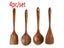 1-7 Pieces/set Teak Kitchen Accessory Kit With Spoon Colander Spoon Carousel 1