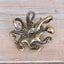 Antique Bronze Octopus Figurines Paperweight Brass Ornament Metal Decor Carousel 3