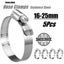 Brand New 5Pcs Hose Clamps Stainless Steel Pipe Plumbing 16-25mm *Clearance* Carousel 5